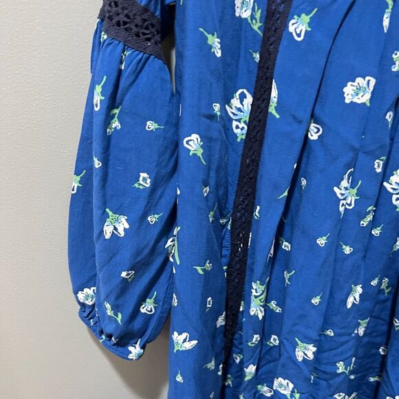 Matilda Jane Womens Blue Floral Flowy Dress M Day Tripping Boho Long Sleeve - Picture 8 of 15